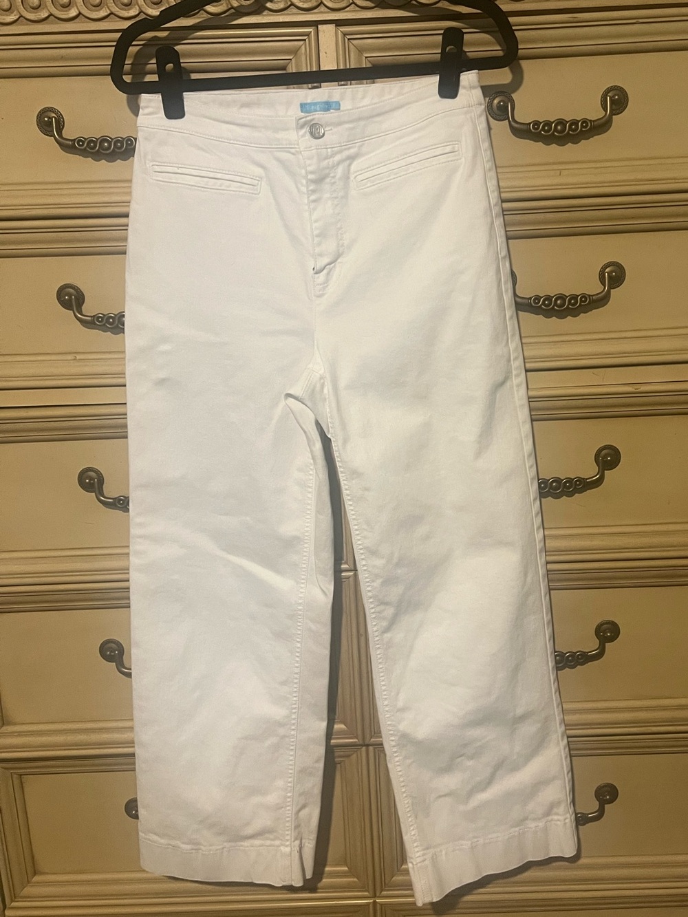 J McLaughlin Stretch White Cropped Flare Denim Pants S